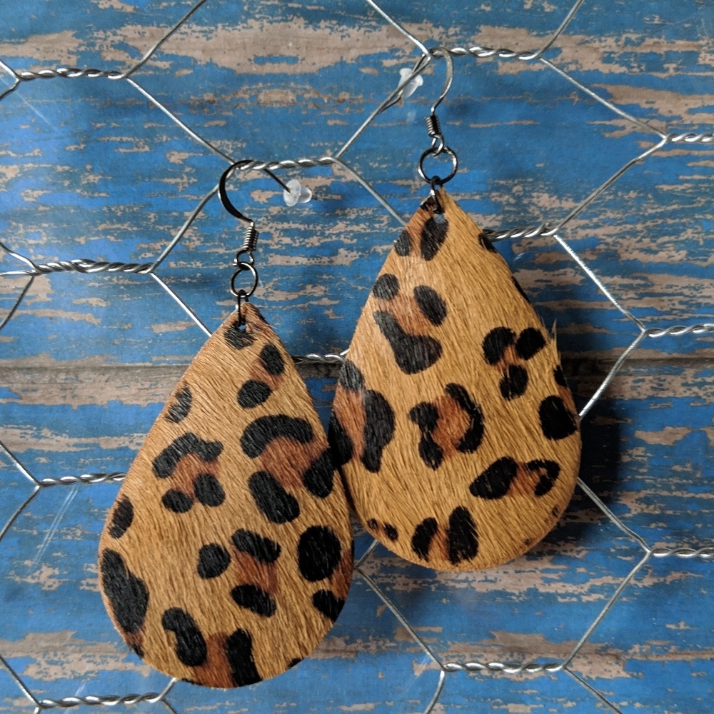 Faux leather earrings